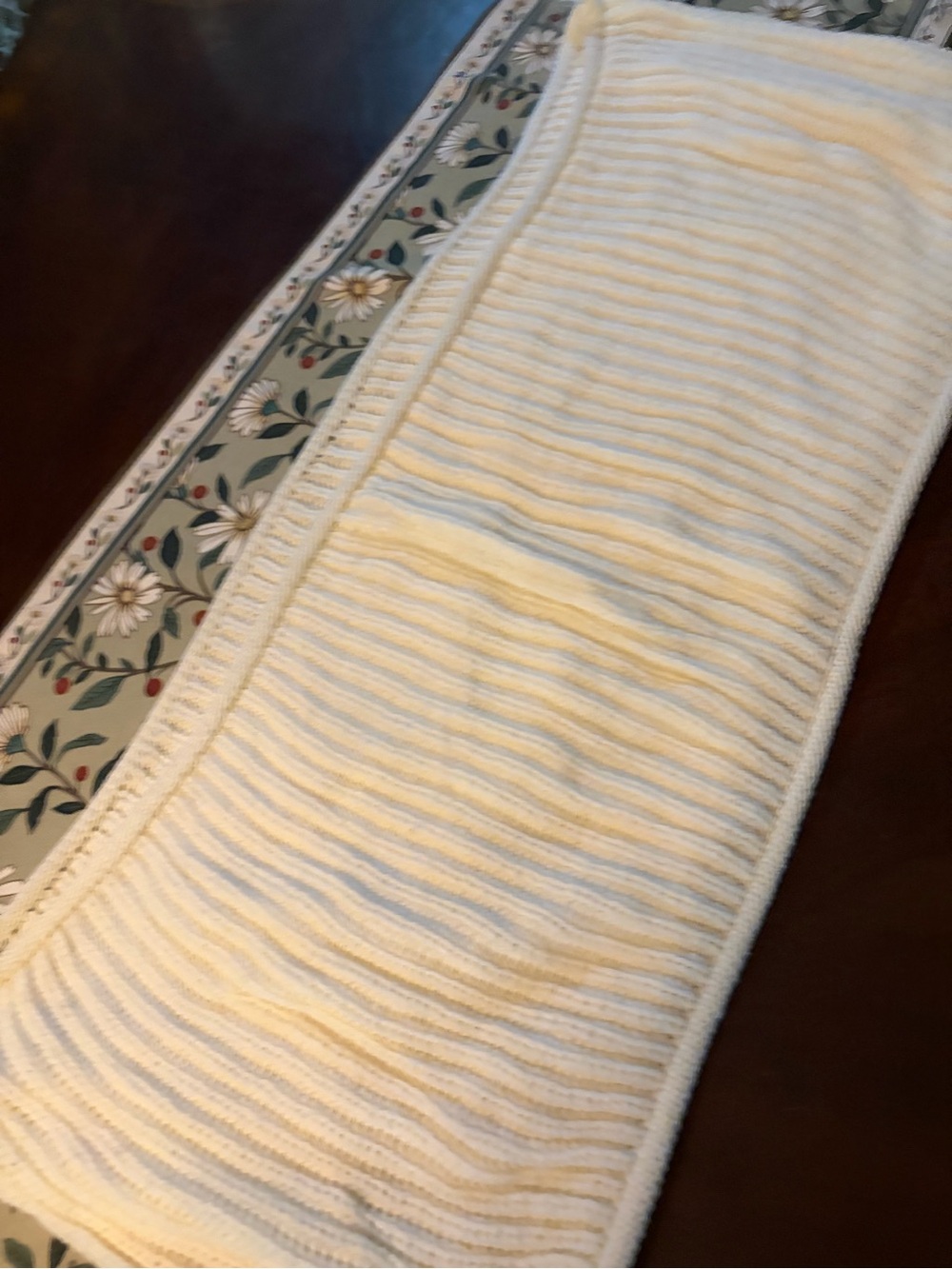 Cream Ribbed Knit  Infinity Scarf Wrap